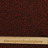 Mousseline de polyester imprimée léopard marron et noir
