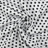 Viscose imprimée à pois 8mm noir fond blanc