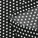 Viscose imprimée à pois 8mm blanc fond noir