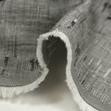 Coton doupionné effet seersucker chiné blanc et gris