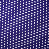 Viscose imprimée à pois 8mm blanc fond indigo