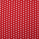 Viscose imprimée à pois 8mm blanc fond rouge