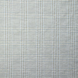 Coton à carreaux froissé ciel et taupe fond blanc