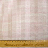 Coton à carreaux froissé rose et taupe fond blanc