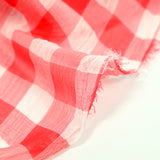 Mousseline de polyester à carreaux rouge et blanc