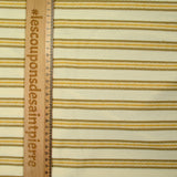 Coton tissé-teint rayé brodé fond ficelle