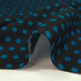 Viscose imprimée à pois 8mm canard fond noir