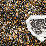 Crécon Viscose Lurex Print Wild Black and Camel