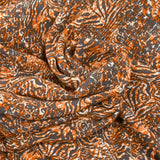 Crécon Viscose Lurex Print Wild Grey and Burnt Orange