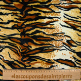 Polaire doudou imprimée tigre marron