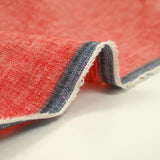 Chambray de coton et lin rouge