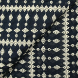 Voile de tencel brodé ajouré Hélène marine