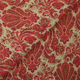 Jacquard de polycoton ornement fraise et jaune