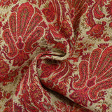 Jacquard de polycoton ornement fraise et jaune