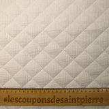 Double gaze matelassée double face beige et blanc cassé au mètre
