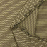 Jersey de coton tissé-teint rayé pointillé olive fond taupe