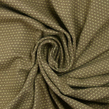Jersey de coton tissé-teint rayé pointillé olive fond taupe