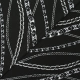 Maille de viscose satinée imprimée en chaîne fond noir