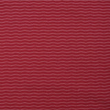 Cotton jersey printed wavy stripe burgundy background