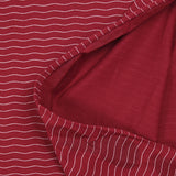 Cotton jersey printed wavy stripe burgundy background