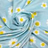 Velvet jersey Nicky prints Marguerite Fond Ciel