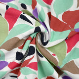 Crépon de viscose imprimé palette florale fond blanc