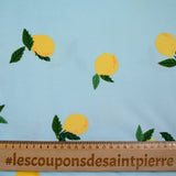 Nicky velvet jersey printed lemon on a background sky