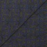 Cotton jersey with leaf liana print on navy background