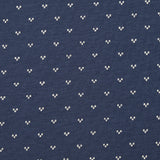 Cotton jersey printed trio of polka dots on navy background