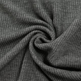 Maille de laine côtelée Coline gris chiné