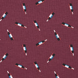 Jersey de coton imprimé bouteille de vin fond lie de vin