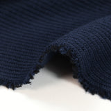 Maille de laine mélangée côtelée Selina bleu marine