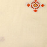 Coton tissé-teint jacquard Mirza orange et brique fond écru