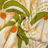 Double-sided quilted gauze Faro white background by the meter