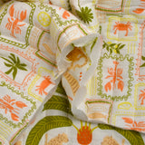 Double-sided quilted gauze Faro white background by the meter