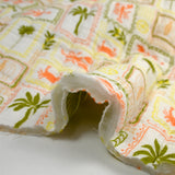 Double-sided quilted gauze Faro white background by the meter