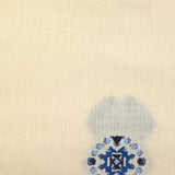 Coton tissé-teint jacquard Malina bleu fond écru