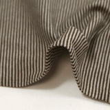 Jersey de coton tissé-teint rayé marron et gris clair