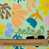 Cotton satin botanical elastane water background water