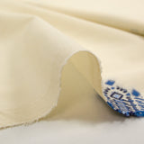 Coton tissé-teint jacquard Mirza bleu fond écru