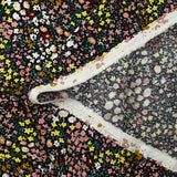 Viscose printed flowers Meryl black background