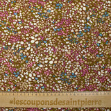 Viscose printed flowers Meryl brown background