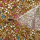 Viscose printed flowers Meryl brown background