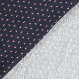 Jersey de coton imprimé bulle marron à pois fond marine