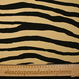 Gabardine de coton imprimée zèbre fond sable