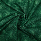 Popeline de coton imprimée jardin fleuri fond vert sapin