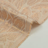 Brocart lamé rose feuillage fond blush