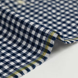Algodón Vichy bordado fondo azul marino
