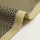 Satin de coton élasthanne imprimé géométrique kaki fond beige