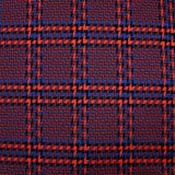 Punto jacquard de poliviscosa pata de gallo coral, negro con fondo azul royal